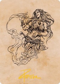 Djinni Windseer (Showcase) Art Card (Gold-Stamped Signature), Art Series: Adventures in the Forgotten Realms