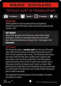 Magic Minigame: Totally Lost in Translation, Adventures in the Forgotten Realms