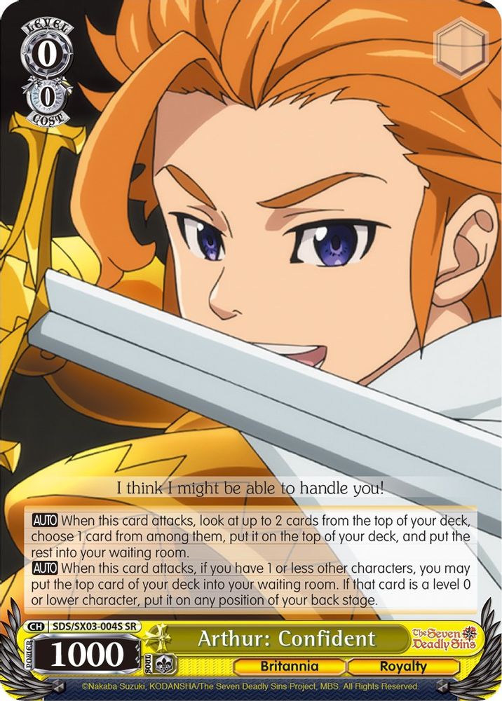 Arthur: Confident (SR), Standard, front