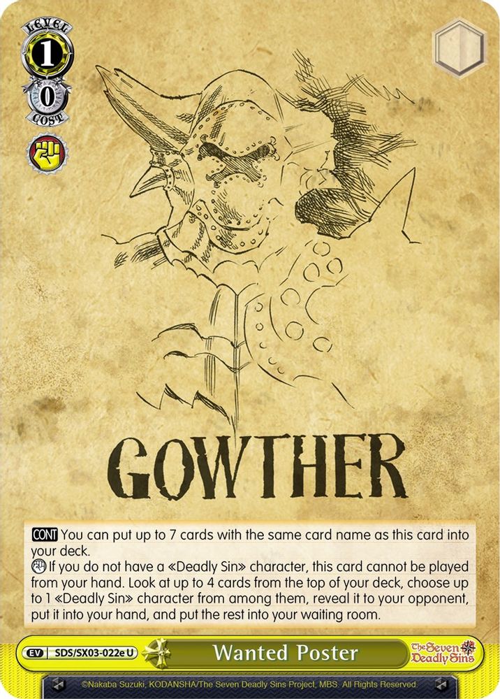 Wanted Poster (E), Standard, front