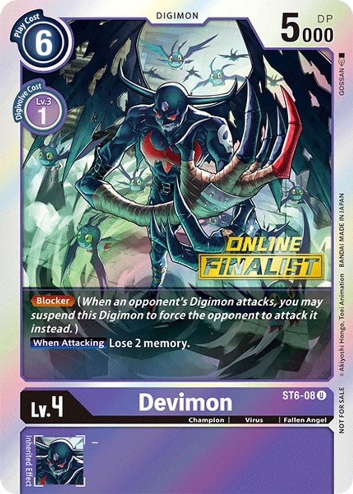 Devimon - ST6-08 (2021 Championship Online Regional) [Online Finalist], Foil, front