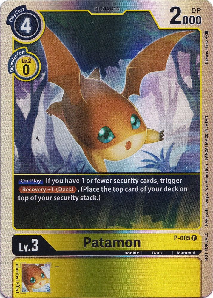 Patamon - P-005 (Rainbow Foil), Foil, front