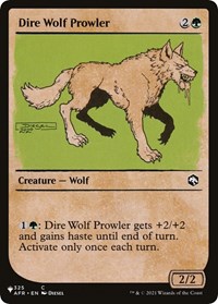 Dire Wolf Prowler (Showcase), The List Reprints