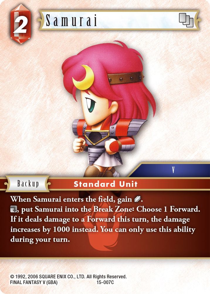 Samurai, Standard, front