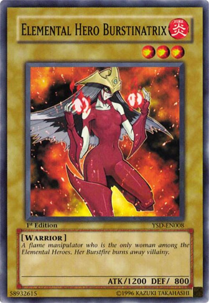 Elemental Hero Burstinatrix, 1st-edition, front