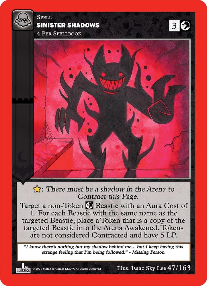 Sinister Shadows, Standard, front