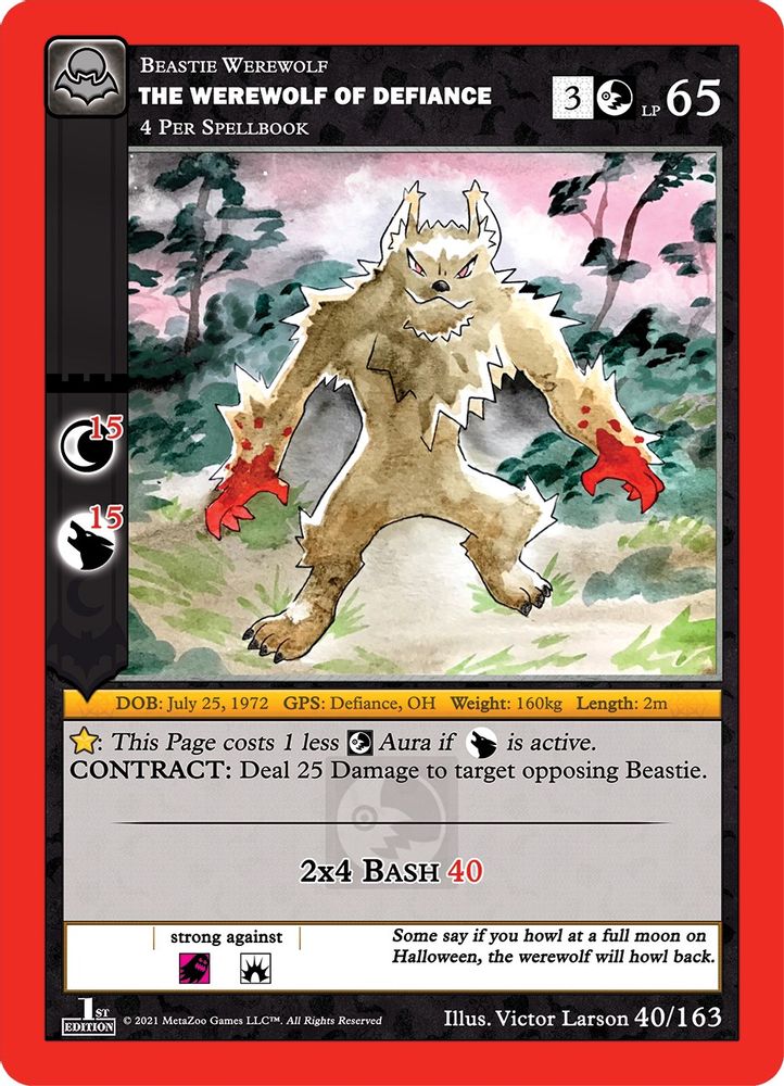The Werewolf Of Defiance, Standard, front