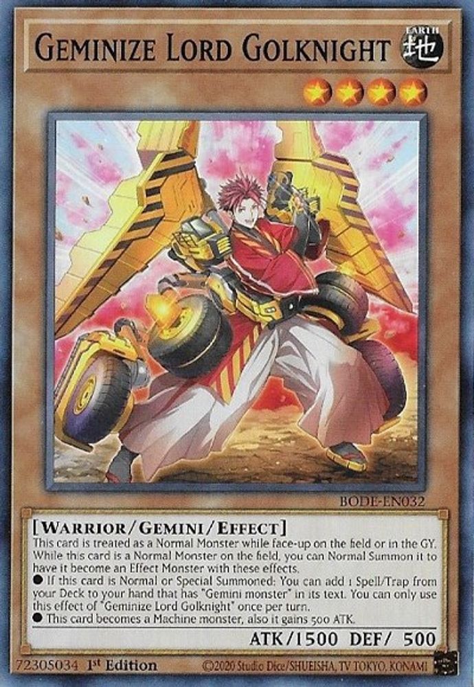 Geminize Lord Golknight, 1st-edition, front