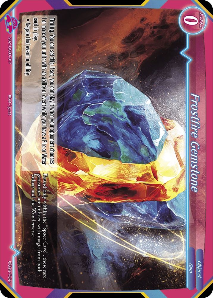 Frostfire Gemstone, Standard, front