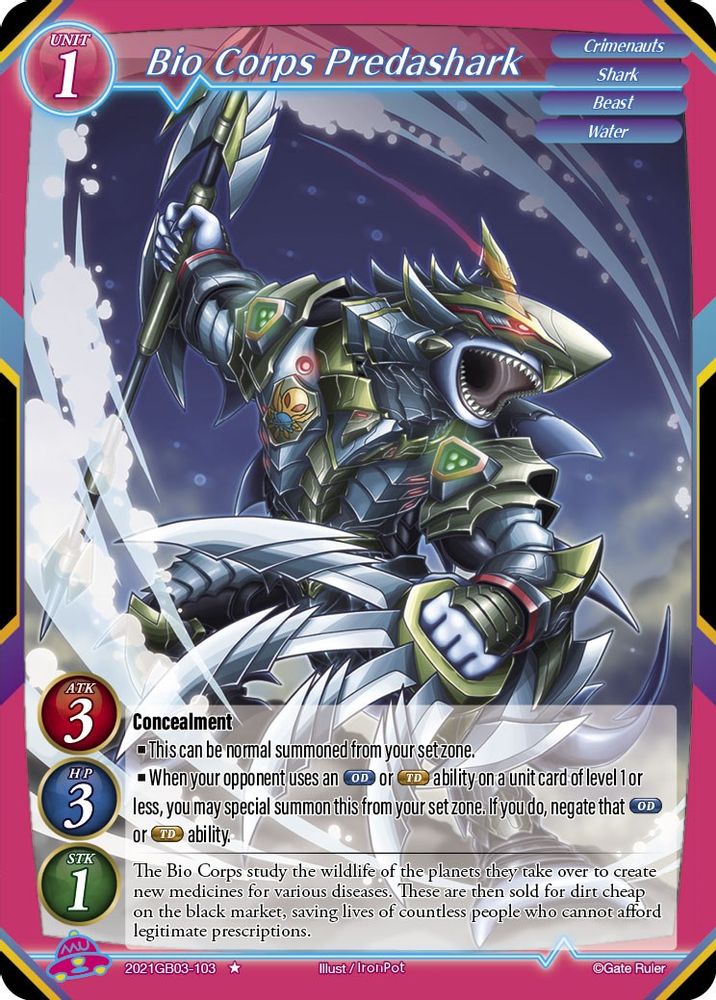 Bio Corps Predashark, Standard, front