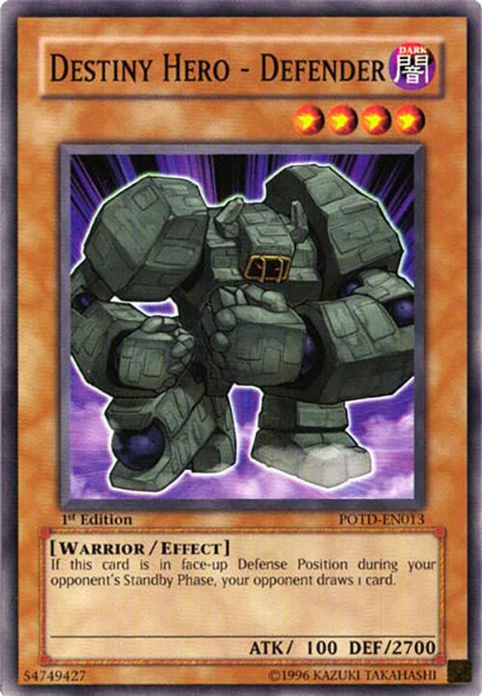 Destiny Hero - Defender, 1st-edition, front