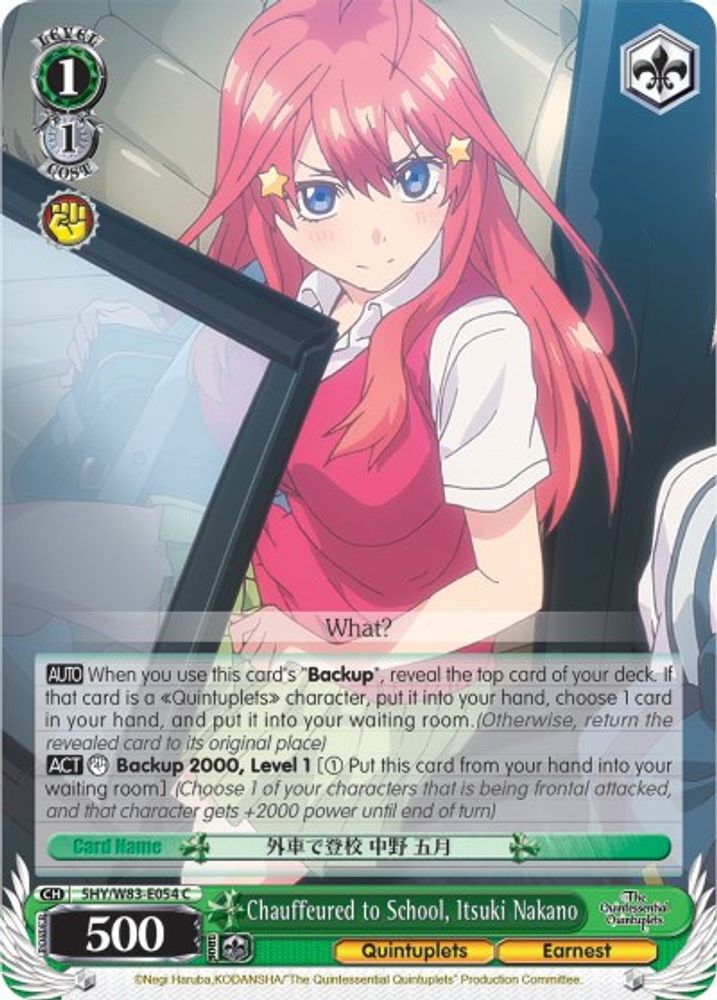 Chauffeured to School, Itsuki Nakano, Standard, front