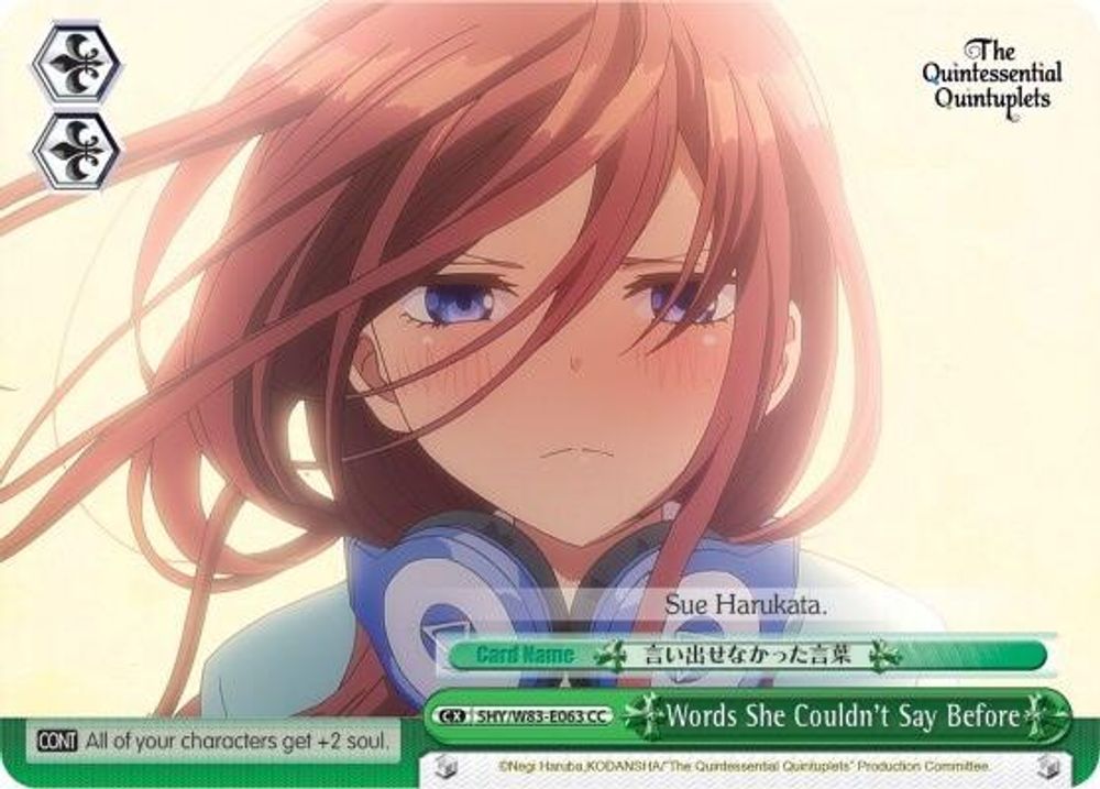 Words She Couldn't Say Before, Standard, front