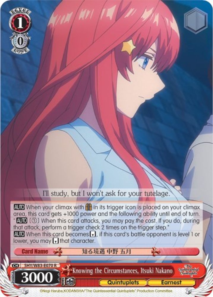 Knowing the Circumstances, Itsuki Nakano, Standard, front