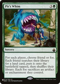 Pir's Whim, The List Reprints