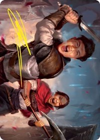 Daybreak Combatants Art Card (Gold-Stamped Signature), Art Series: Innistrad: Crimson Vow