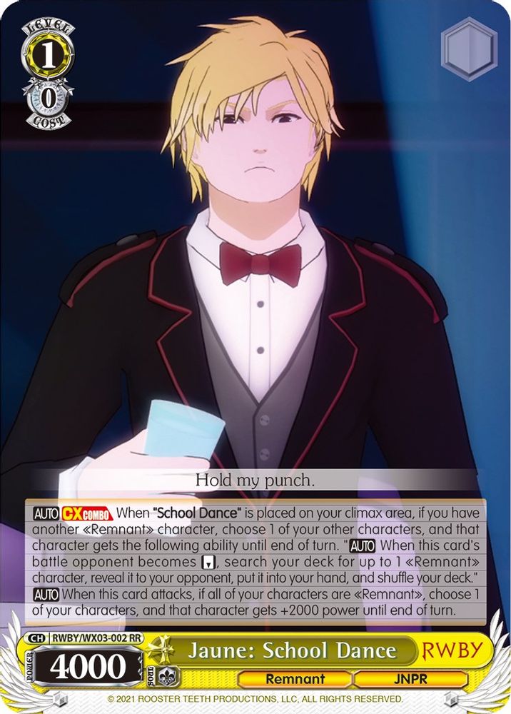 Jaune: School Dance, Standard, front
