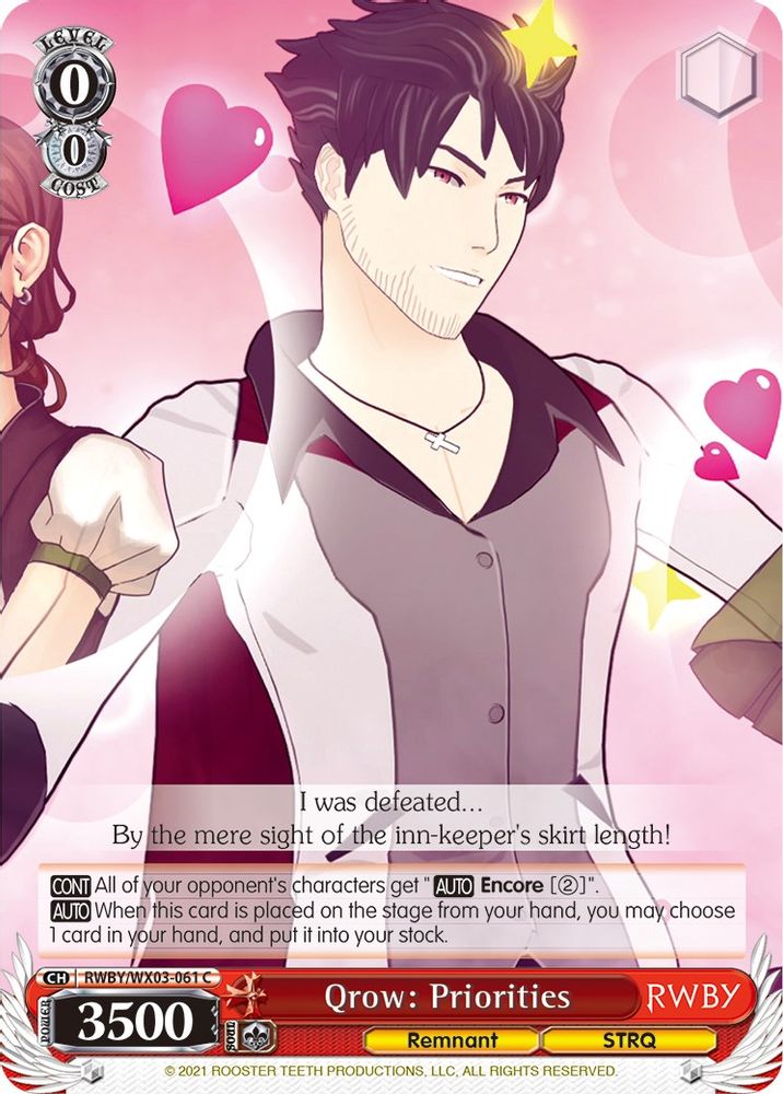 Qrow: Priorities, Standard, front