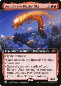 Atsushi, the Blazing Sky (Extended Art), Kamigawa: Neon Dynasty