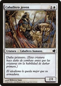 Youthful Knight (Spanish) - "Caballero joven", Magic Encyclopedia 2011 (Salvat)