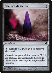 Obelisk of Grixis (Spanish) - "Obelisco de Grixis", Magic Encyclopedia 2011 (Salvat)