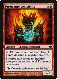 Cinder Pyromancer (Spanish) - "Piromante ceniciento", Magic Encyclopedia 2011 (Salvat)