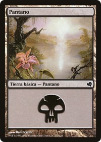 Swamp (Spanish) - "Pantano" (213), Magic Encyclopedia 2011 (Salvat)