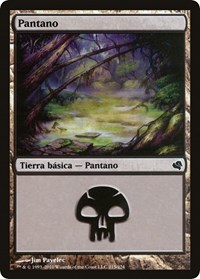 Swamp (Spanish) - "Pantano" (215), Magic Encyclopedia 2011 (Salvat)