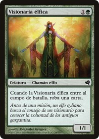 Elvish Visionary (Spanish) - "Visionaria elfica", Magic Encyclopedia 2011 (Salvat)