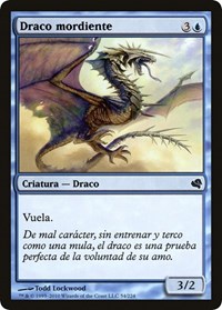 Snapping Drake (Spanish) - "Draco mordiente", Magic Encyclopedia 2011 (Salvat)