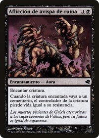 Banewasp Affliction (Spanish) - "Afliccion de avispa de ruina", Magic Encyclopedia 2011 (Salvat)