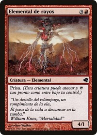 Lightning Elemental (Spanish) - "Elemental de rayos", Magic Encyclopedia 2011 (Salvat)
