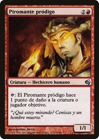 Prodigal Pyromancer (Spanish) - "Piromante prodigo", Magic Encyclopedia 2011 (Salvat)