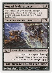 Nezumi Graverobber // Nighteyes the Desecrator (Italian) - "Nezumi Profanatombe" (A39), Magic Encyclopedia 2005 (Salvat/Hachette)
