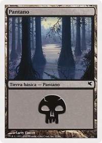 Swamp (Spanish) - "Pantano" (A11), Magic Encyclopedia 2005 (Salvat/Hachette)