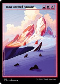 Snow-Covered Mountain (PixelSnowLands.jpg) (Foil Etched), Secret Lair Drop Series