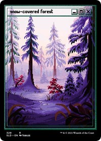 Snow-Covered Forest (PixelSnowLands.jpg) (Foil Etched), Secret Lair Drop Series