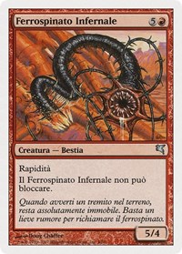 Iron-Barb Hellion (Italian) - "Ferrospinato Infernal" (K4), Magic Encyclopedia 2005 (Salvat/Hachette)