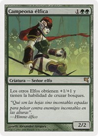 Elvish Champion (Spanish) - "Campeona elfica", Magic Encyclopedia 2005 (Salvat/Hachette)