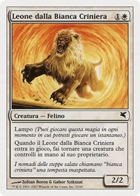 Whitemane Lion (Italian) - "Leone dalla Bianca Criniera", Magic Encyclopedia 2005 (Salvat/Hachette)