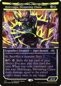 Hidetsugu, Devouring Chaos (Neon Yellow) (WPN Exclusive), Kamigawa: Neon Dynasty