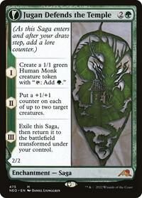 Jugan Defends the Temple (Extended Art), Kamigawa: Neon Dynasty