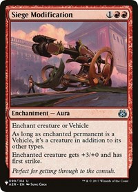Siege Modification, The List Reprints