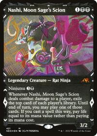 Nashi, Moon Sage's Scion (Showcase) (Foil Etched), Kamigawa: Neon Dynasty