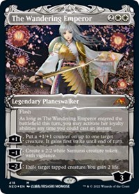 The Wandering Emperor (Showcase) (Foil Etched), Kamigawa: Neon Dynasty