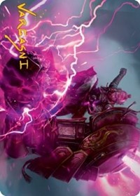 Voltage Surge Art Card (Gold-Stamped Signature), Art Series: Kamigawa: Neon Dynasty