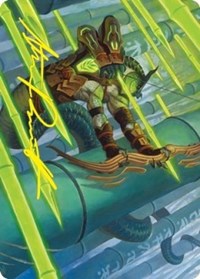 Bamboo Grove Archer Art Card (Gold-Stamped Signature), Art Series: Kamigawa: Neon Dynasty