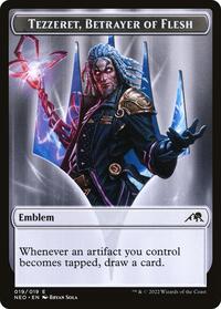 Emblem - Tezzeret, Betrayer of Flesh, Kamigawa: Neon Dynasty