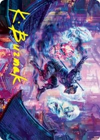 Thousand-Faced Shadow Art Card (Gold-Stamped Signature), Art Series: Kamigawa: Neon Dynasty