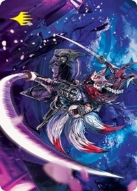 Blade-Blizzard Kitsune Art Card (Gold-Stamped Signature), Art Series: Kamigawa: Neon Dynasty